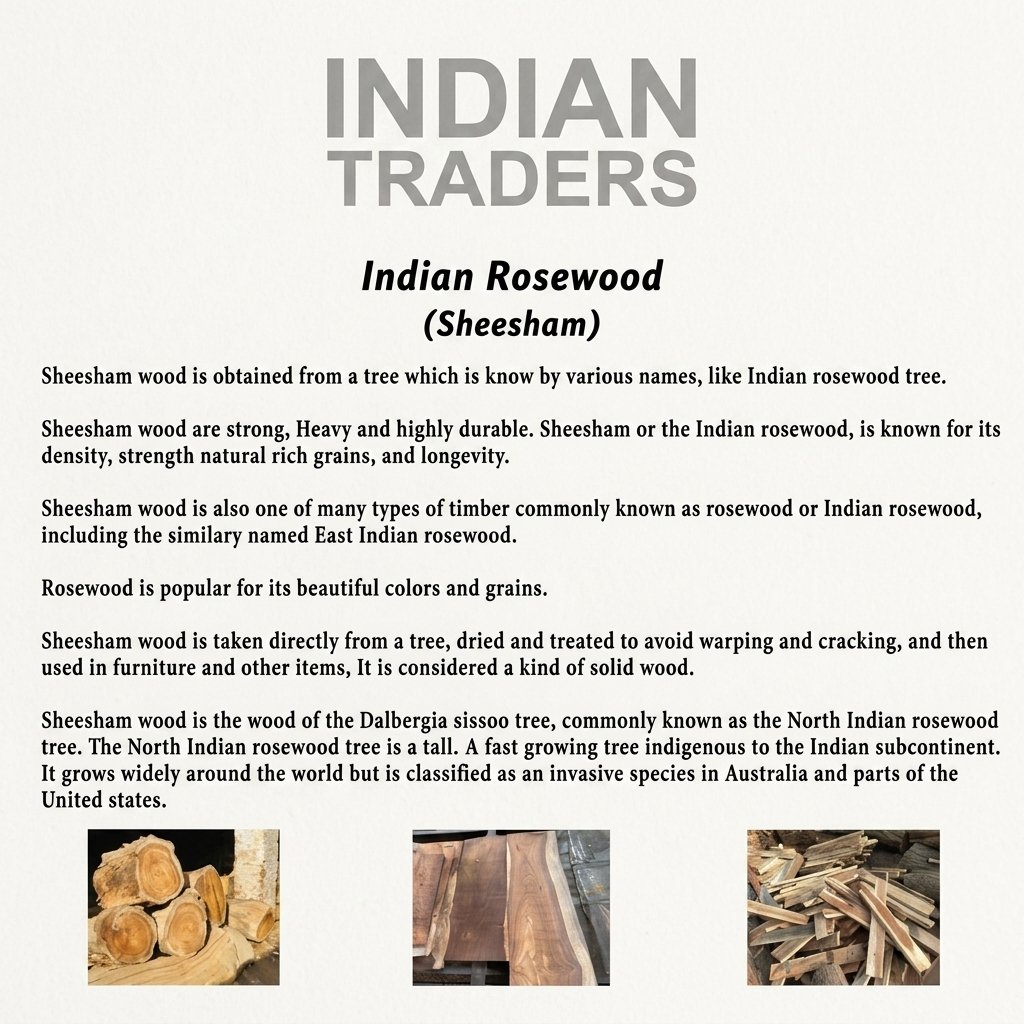 Indian Rosewood (Sheesham) Wood Guide and Informational card