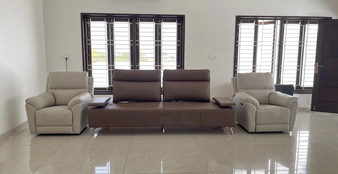 Teak Brown Sofa and Recliners